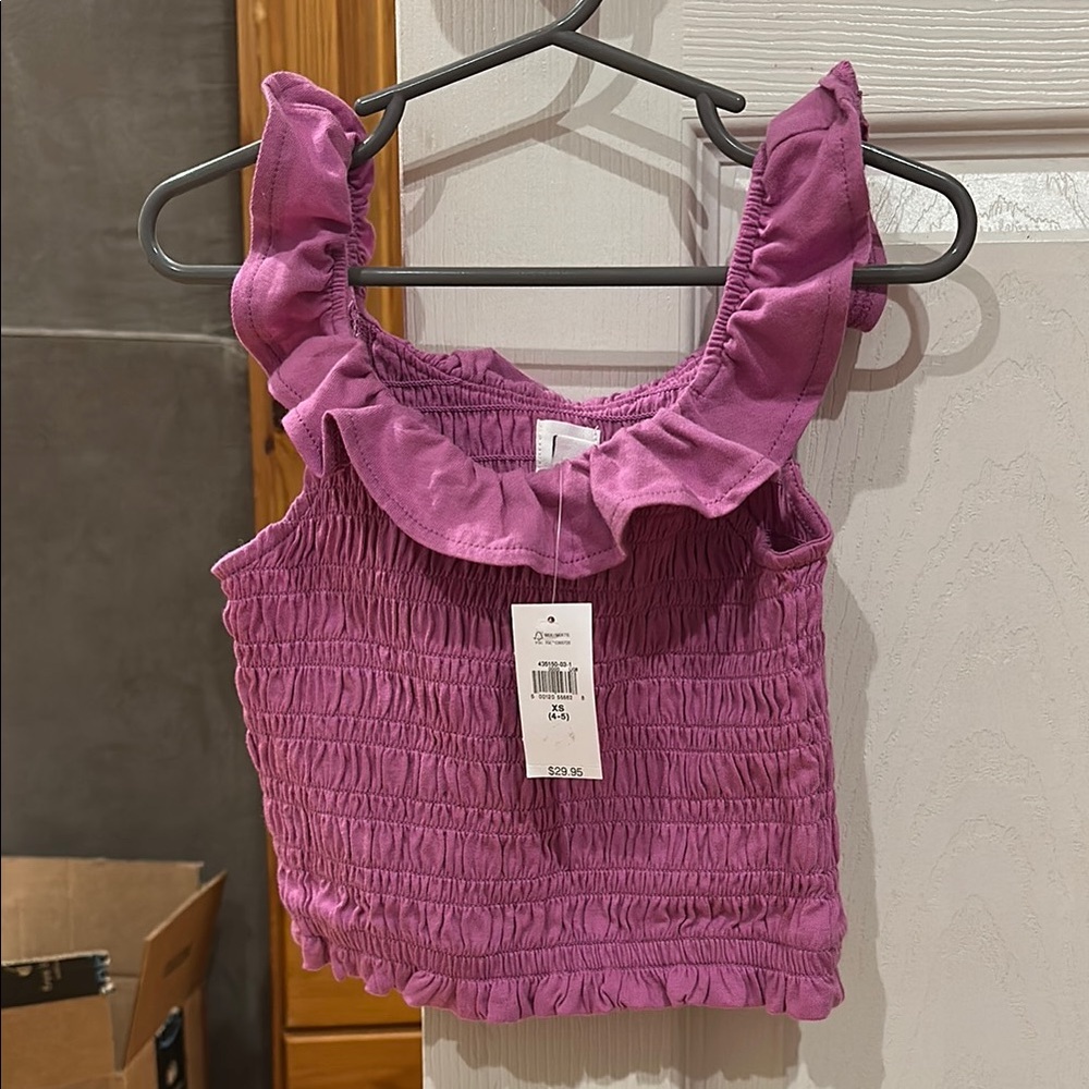 GAP Kids Girl 4-5t Purple Ruffled Top